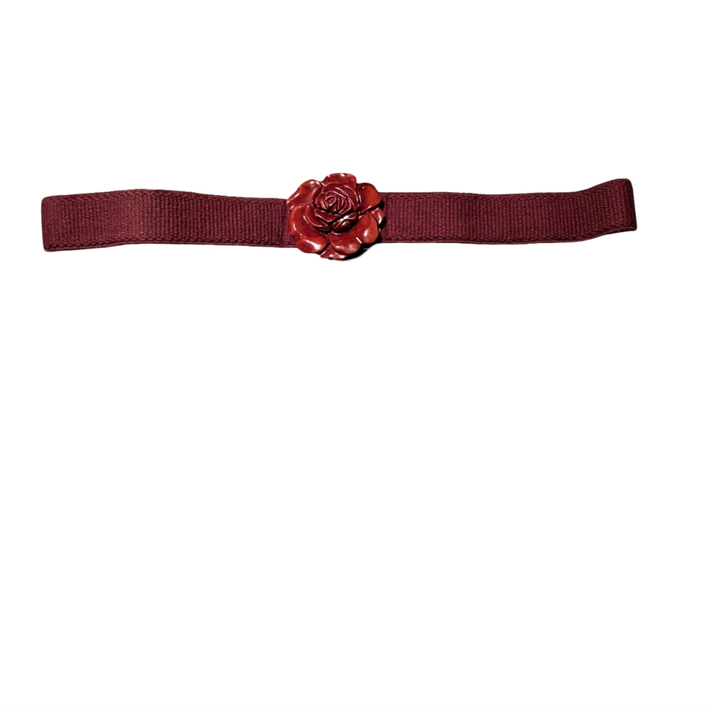 Burgundy Rose Elastic Belt